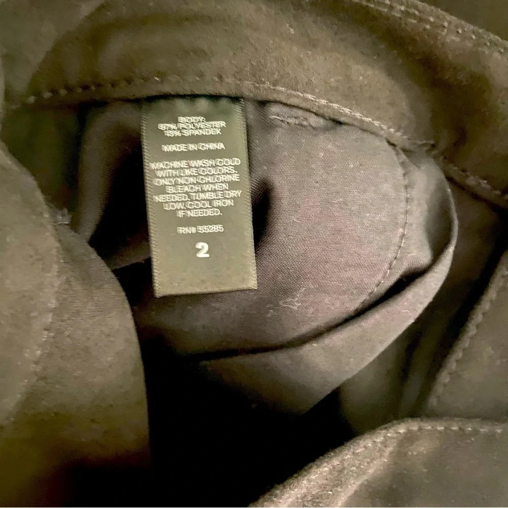 Express Women's Faux Suede Mini Skirt Black Button Front A-Line Size 2 - Picture 7 of 8